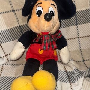Vintage knickerbocker Mickey Mouse Plush - Black, Red, Yellow